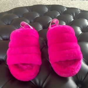 Women's Fluff Yeah Slide Rock Rose Slipper Size 9
